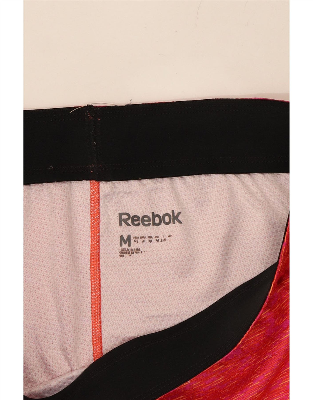 REEBOK Womens Sport Shorts UK 14 Medium  Pink Colourblock Polyester Vintage Reebok and Second-Hand Reebok from Messina Hembry 
