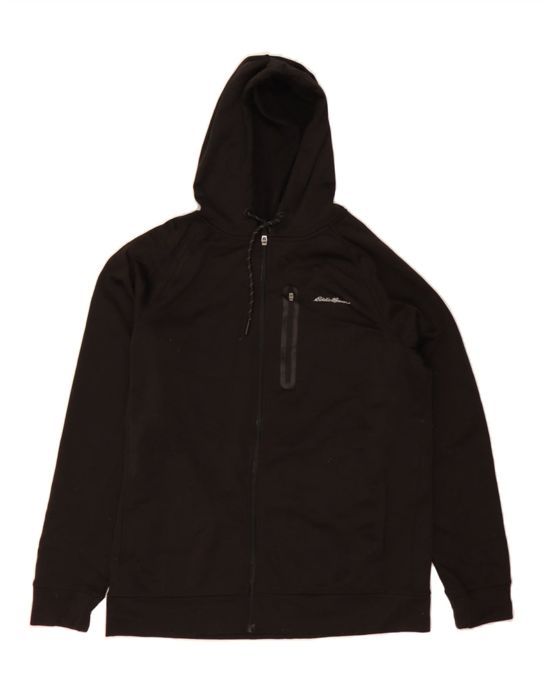 EDDIE BAUER Mens Zip Hoodie Sweater Medium Black Polyester Vintage Eddie Bauer and Second-Hand Eddie Bauer from Messina Hembry 