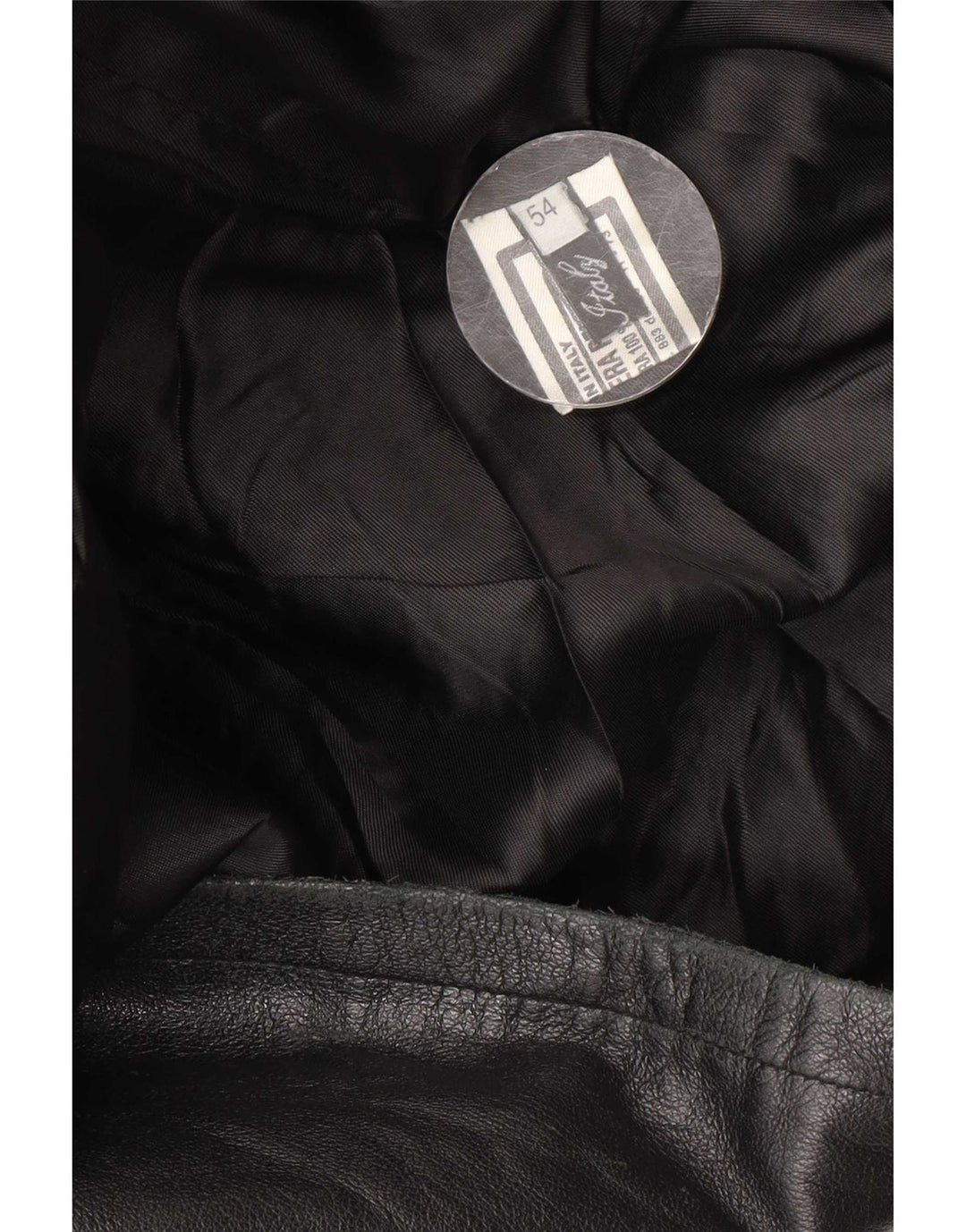 Vintage Herre Læderjakke IT 54 2XL Sort Læder