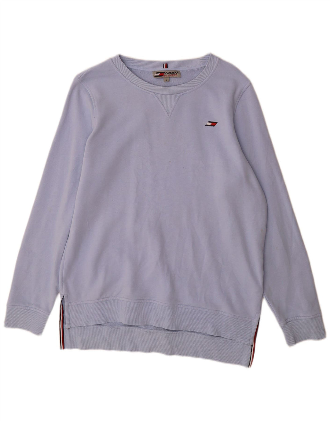 Tommy Hilfiger Dame Sweatshirt Jumper UK 16 Stor Blå Bomuld
