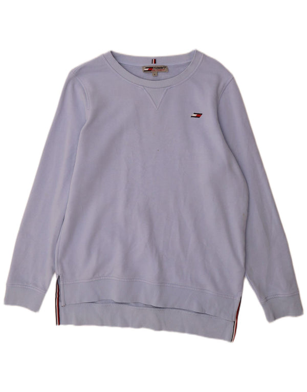 Tommy Hilfiger Dame Sweatshirt Jumper UK 16 Stor Blå Bomuld