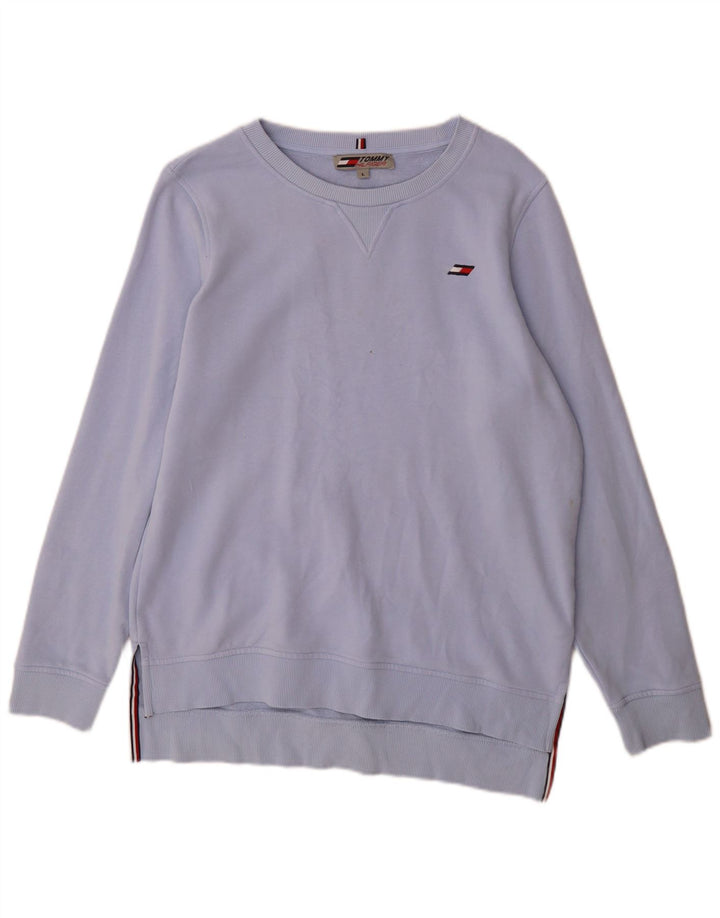 Tommy Hilfiger Dame Sweatshirt Jumper UK 16 Stor Blå Bomuld