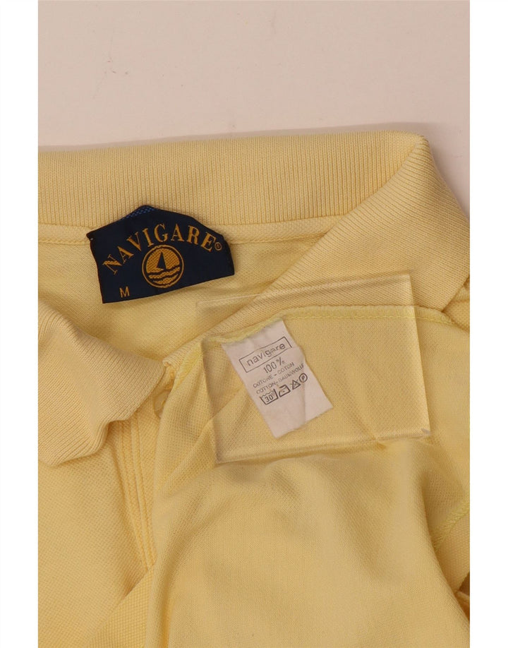 Navigare Poloshirt til mænd Medium gul bomuld