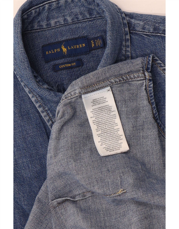 Ralph Lauren Herre Custom Fit denimskjorte lille blå bomuld