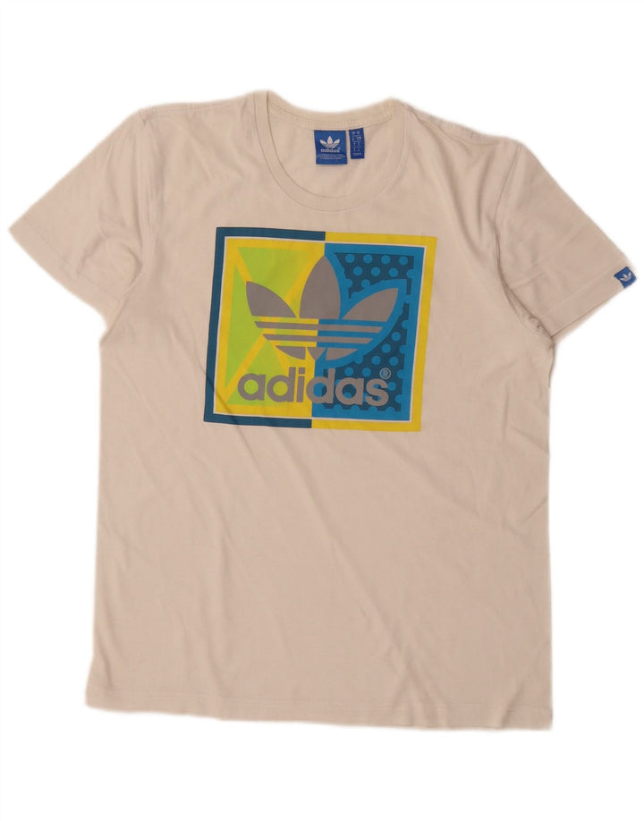 Adidas Grafisk T-shirt top til mænd, lille hvid