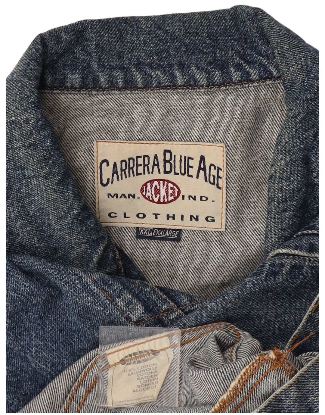 CARRERA Herre Denim Gilet UK 44 2XL Blå Bomuld