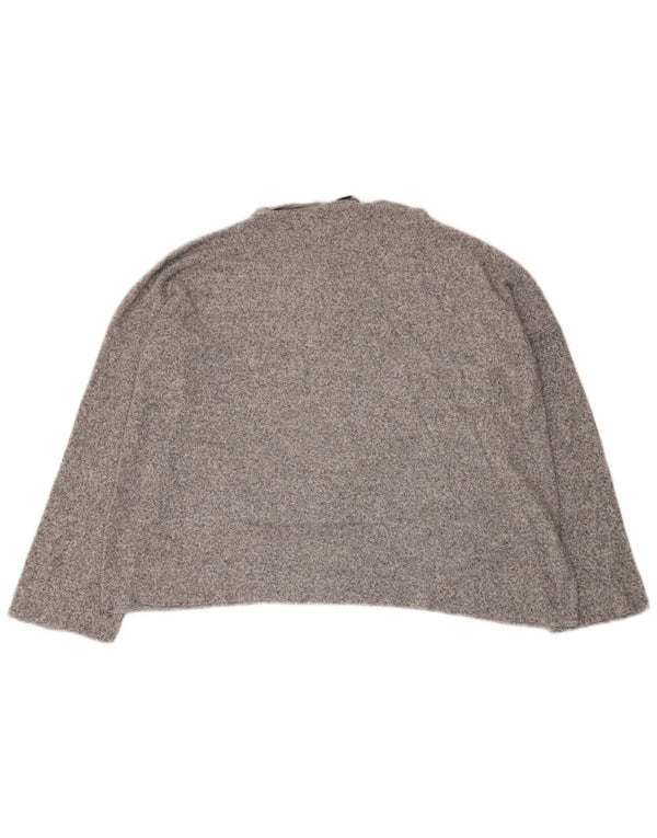 Zara Womens Top Long Sleeve UK 14 Medium Grey Flecked