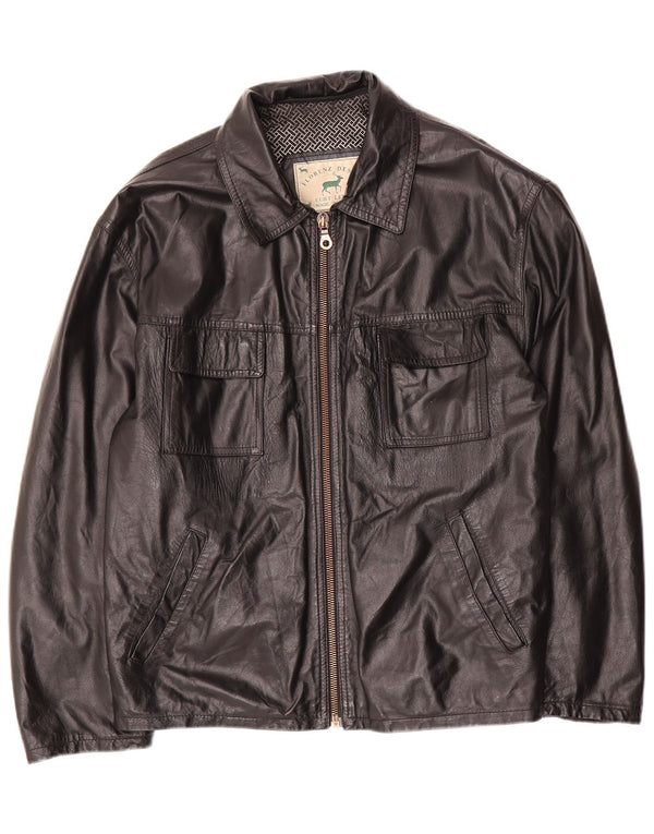 Vintage herre læderjakke UK 40 Stor sort læder