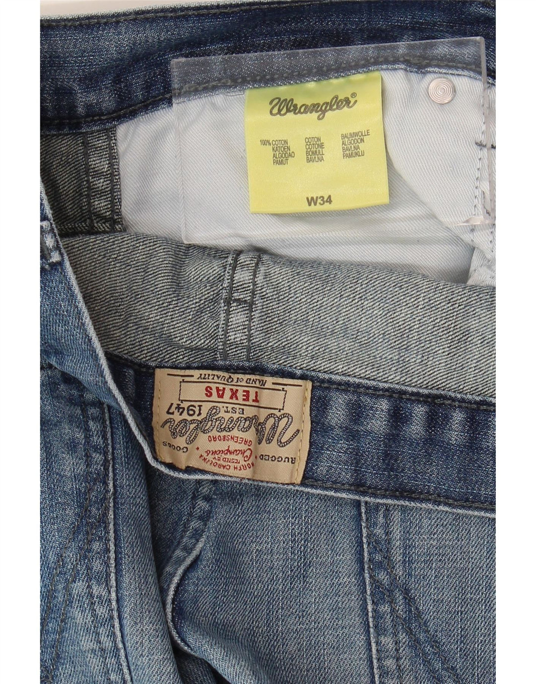 WRANGLER Herre Texas Straight Jeans W34 L31 Blå Bomuld