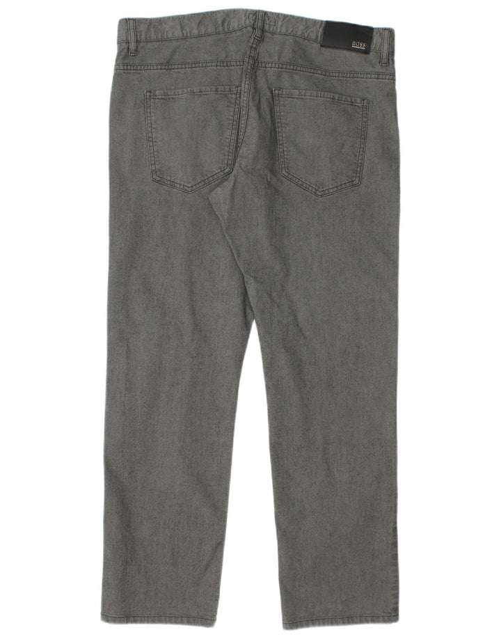 Hugo Boss Straight Jeans til mænd W36 L29 Grå Bomuld
