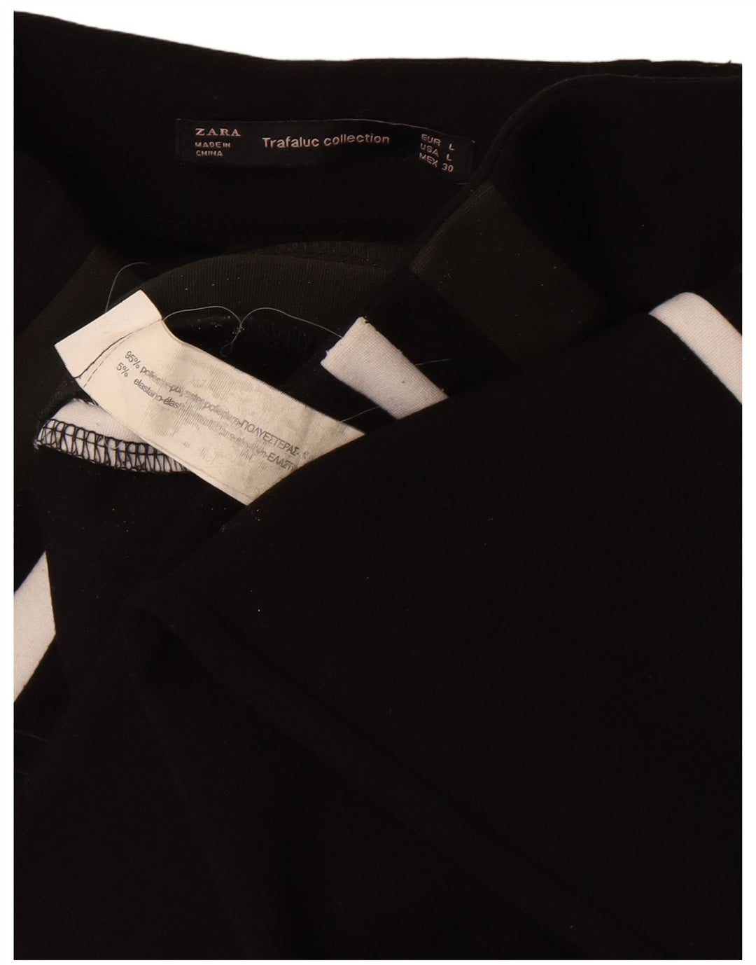 Zara Womens Trafaluc Leggings UK 14 Large Black Colourblock Polyester