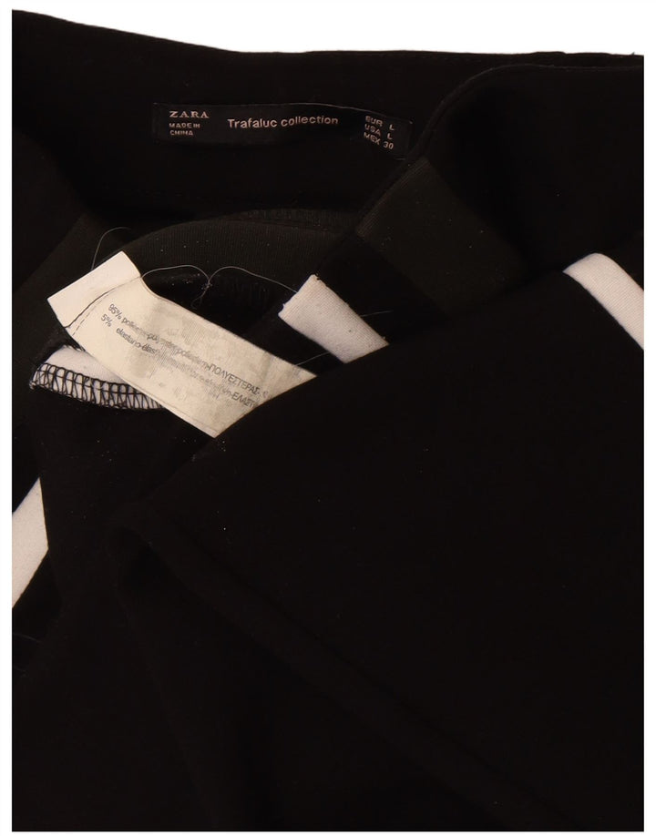Zara Womens Trafaluc Leggings UK 14 Large Black Colourblock Polyester