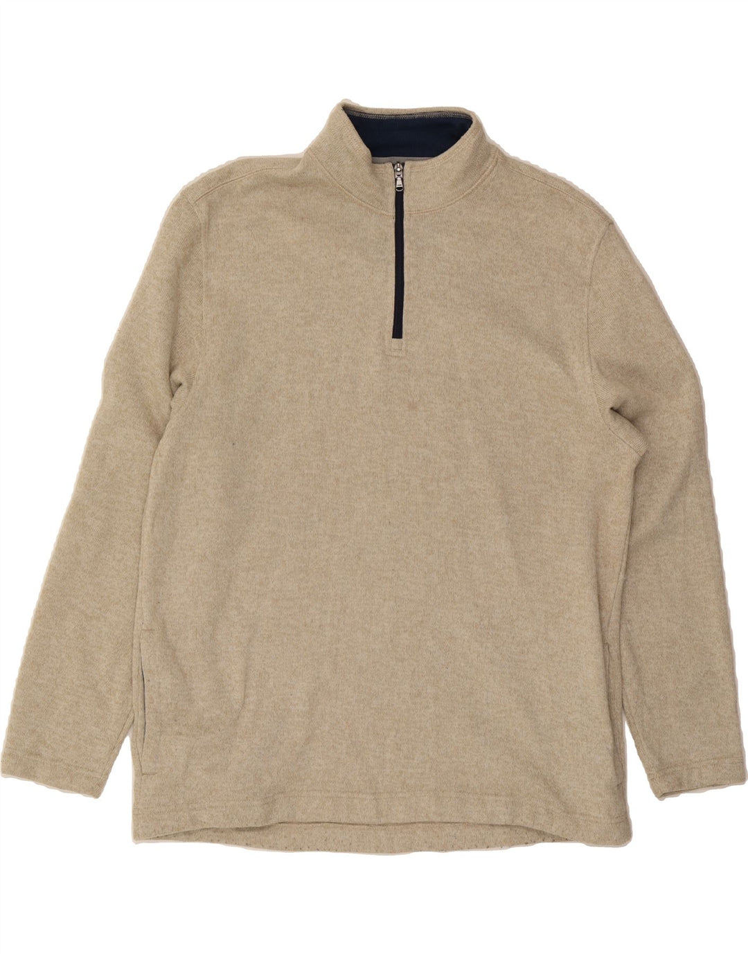 IZOD Mens Zip Neck Sweatshirt Jumper XL Beige Polyester Vintage Izod and Second-Hand Izod from Messina Hembry 