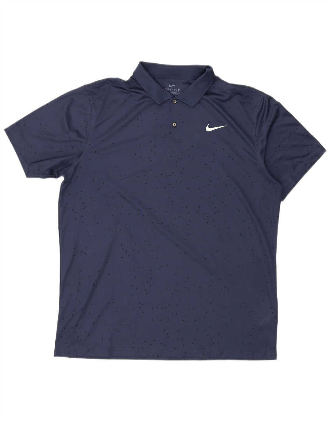 Nike Herre Dri Fit Standard Fit Polo Shirt Large Navy Blue Polyester