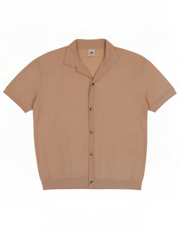 Zara Kortærmet Herreskjorte Lille Beige