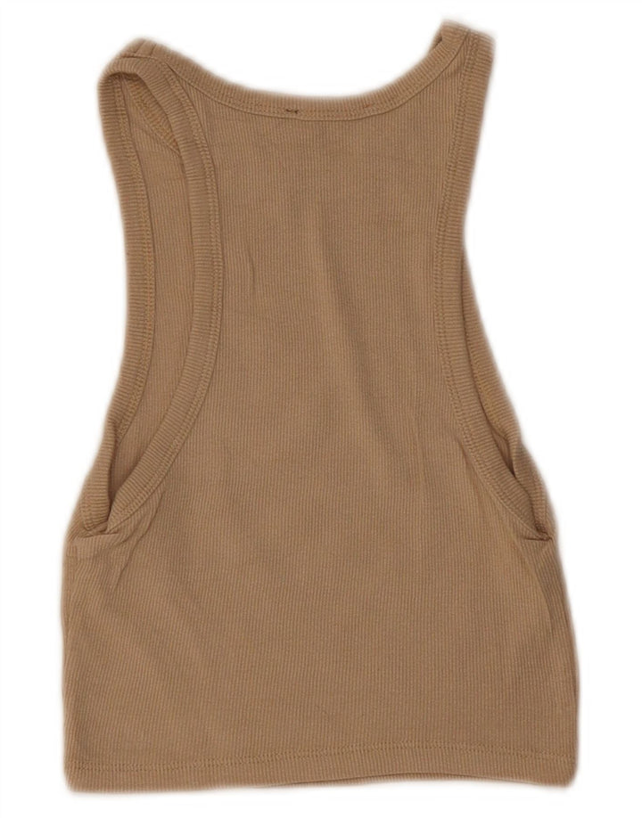 Zara Womens Crop Top UK 12 Medium Beige