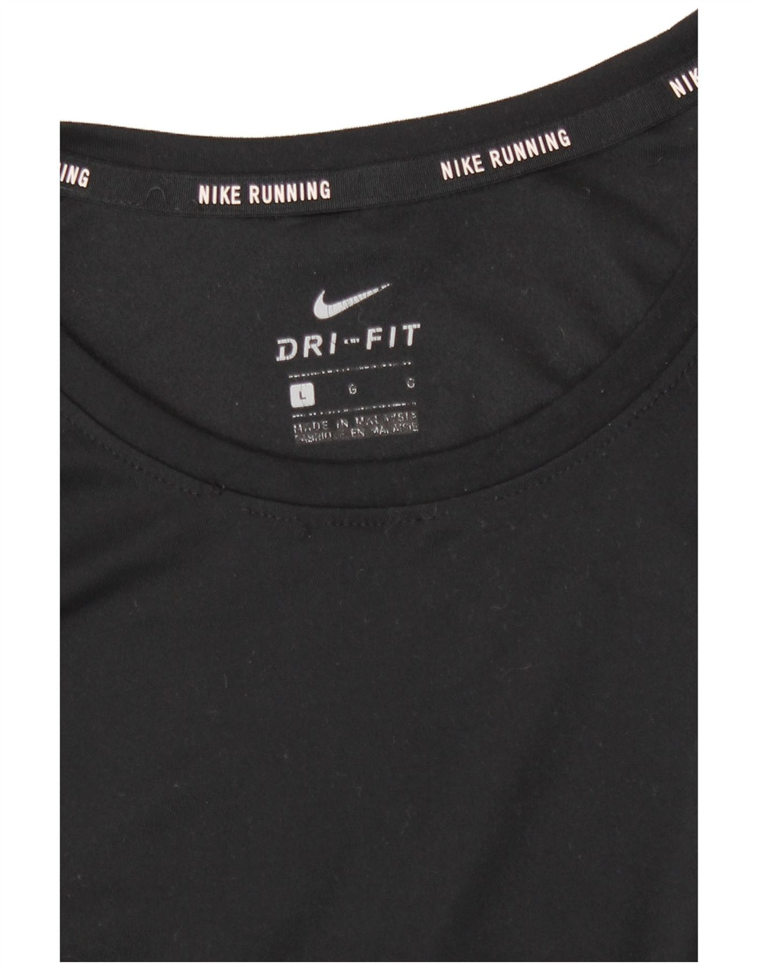 Nike Dame Dri Fit Top Langærmet UK 14 Stor Sort Polyester