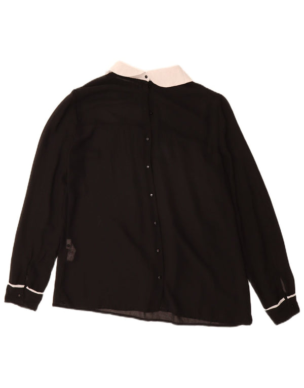 Zara skjortebluse til kvinder UK 10 Lille sort polyester