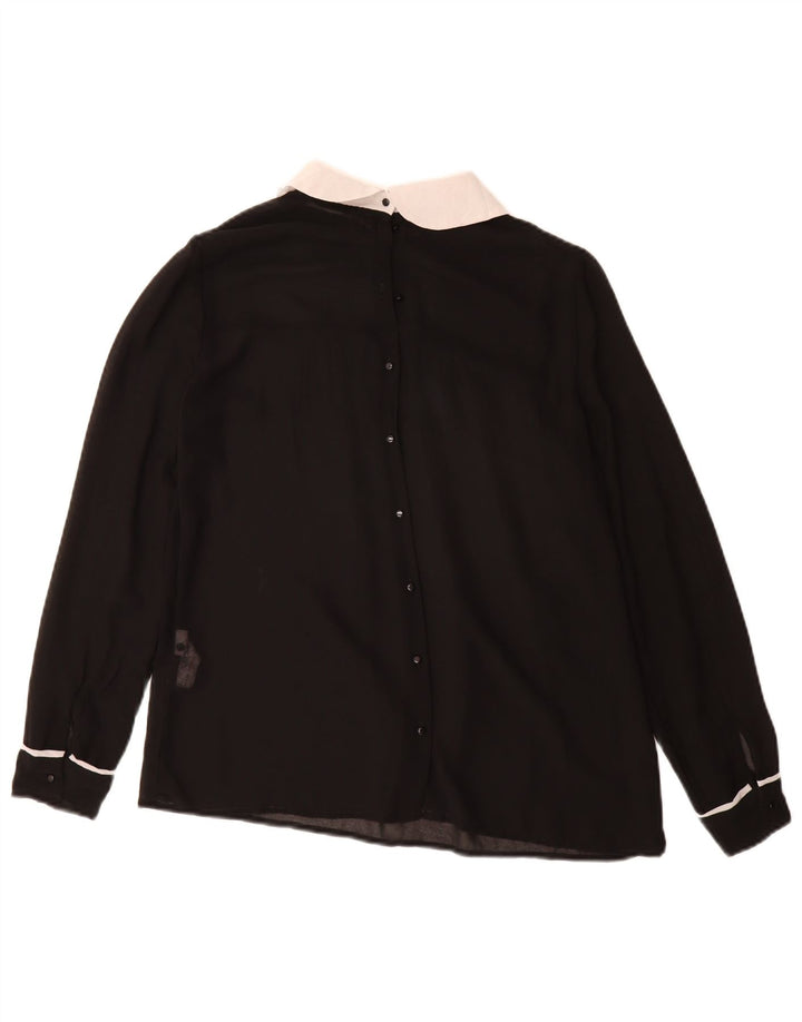 Zara skjortebluse til kvinder UK 10 Lille sort polyester