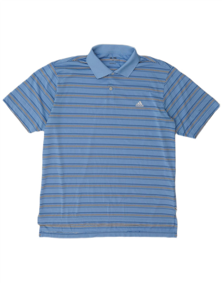 Adidas Poloskjorte til mænd, stor blå stribet polyester