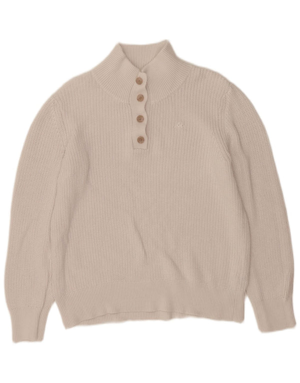 Kappa Dame Button Neck Jumper Sweater UK 16 Large White Bomuld