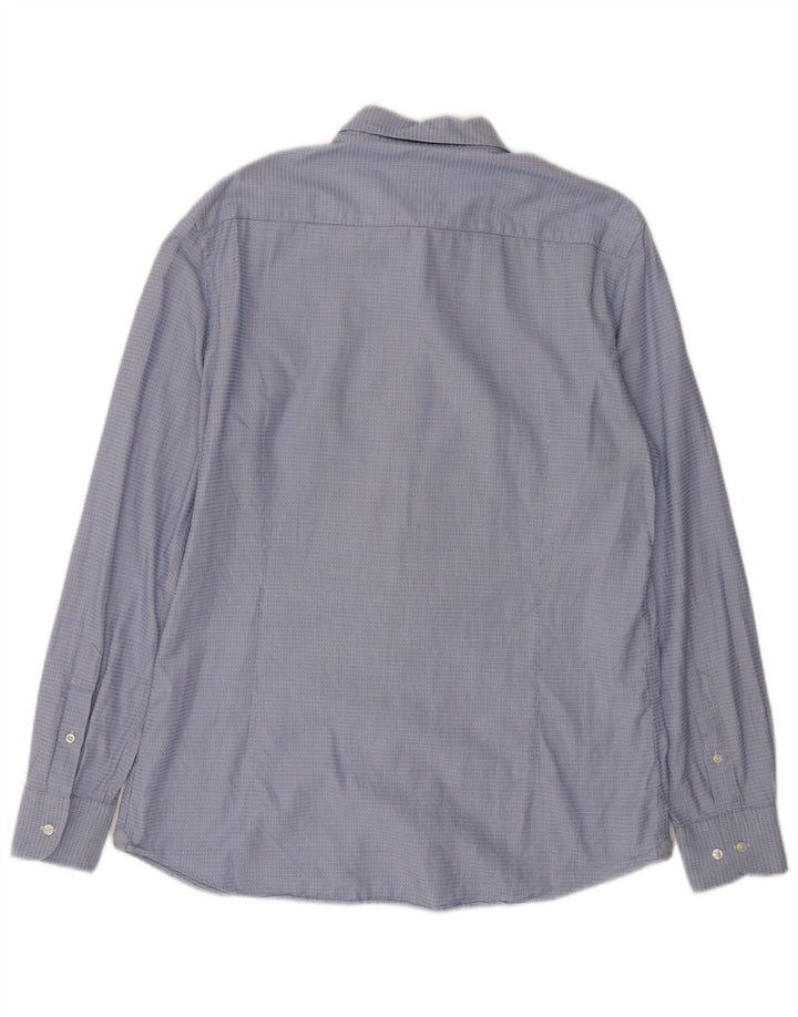 MASSIMO DUTTI Herreskjorte Stor blå nålestribet bomuld