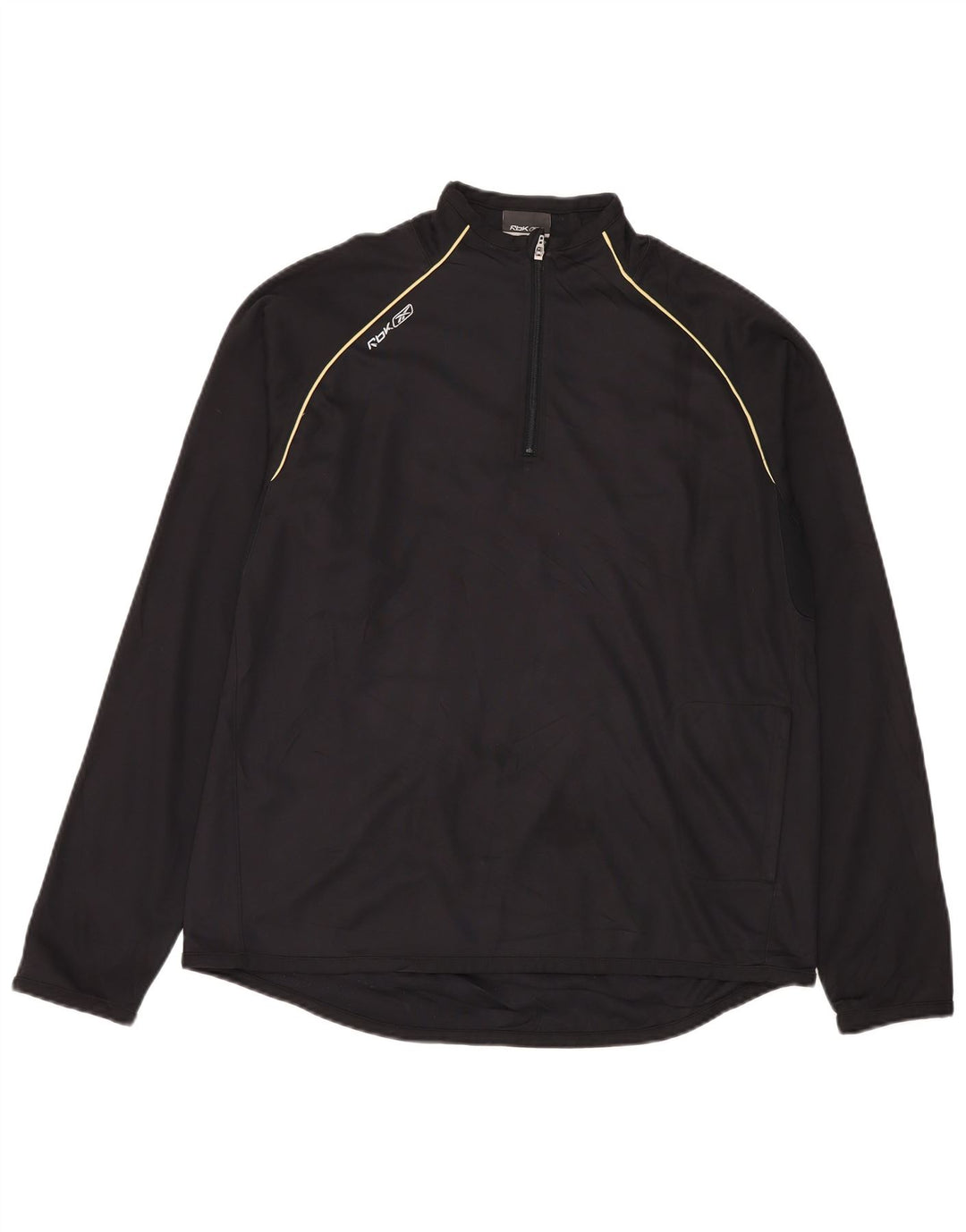 Reebok Herre Zip Neck Pullover Træningsdragt Top Stor Sort Polyester