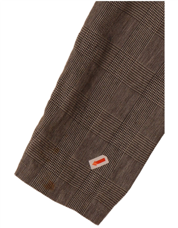 Benetton Dame Skjorte Bluse IT 46 Stor grå ternet bomuld