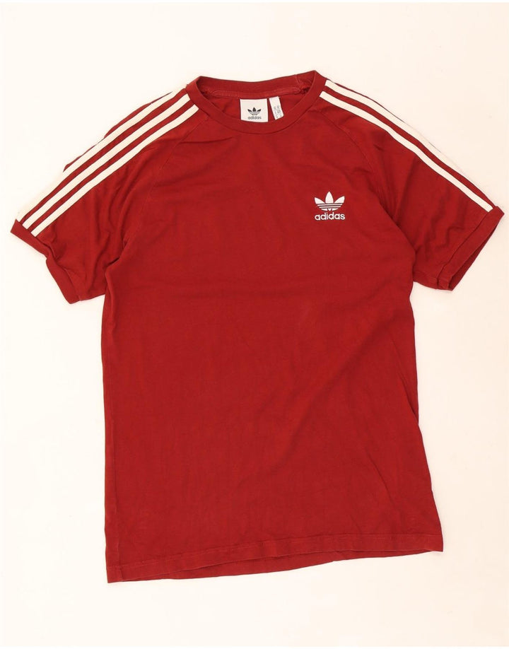 Adidas Herre T-Shirt Top Medium Bourgogne Bomuld