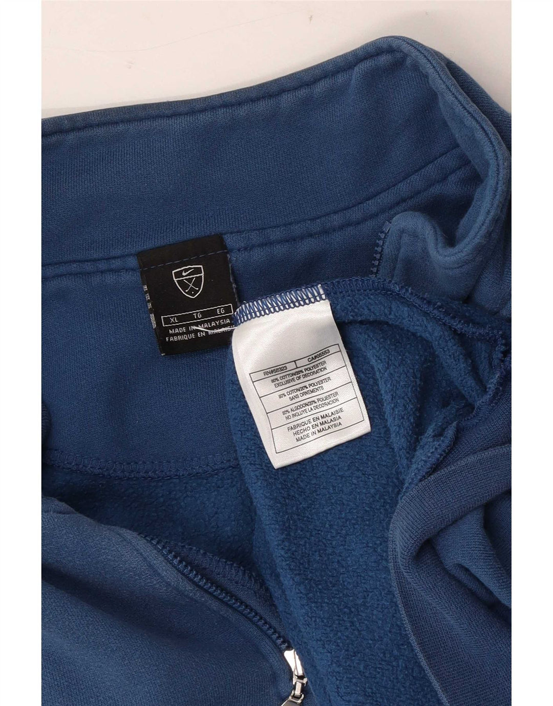 Nike Sweatshirt med lynlås til mænd XL Blå bomuld
