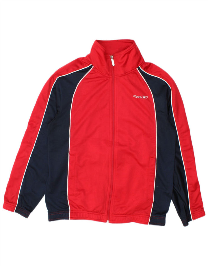 Reebok træningsdragt topjakke til kvinder UK 14 Medium Rød Colourblock Polyester