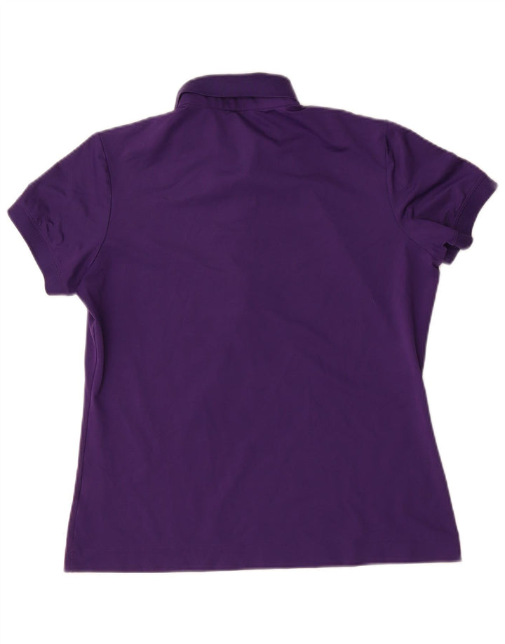 Nike Dame Dri Fit Polo Shirt UK 12/14 Medium Purple Polyester