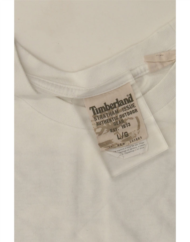 Timberland Herre grafisk T-shirt Top Stor hvid bomuld