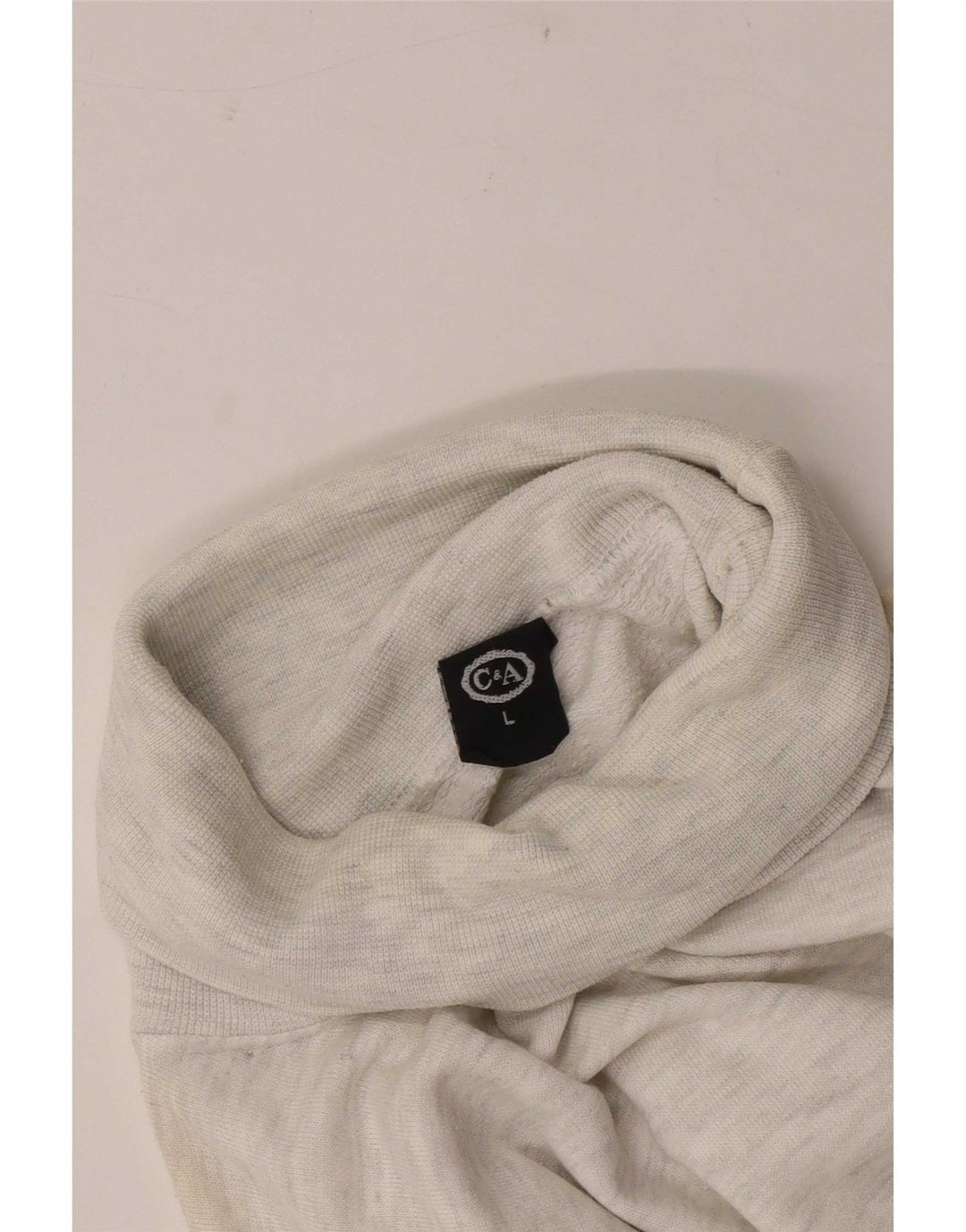 C & A Herre rullehals sweater stor grå flækket bomuld