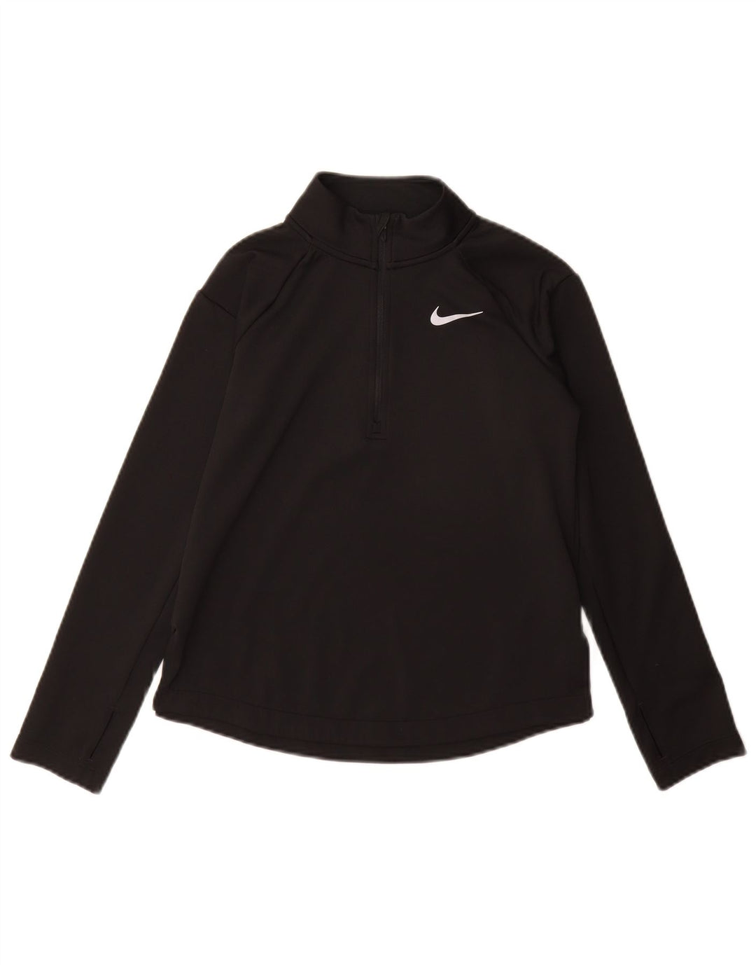 Nike Girls Dri Fit Pullover med lynlås-hals træningsdragt Top 10-11 år Medium Sort
