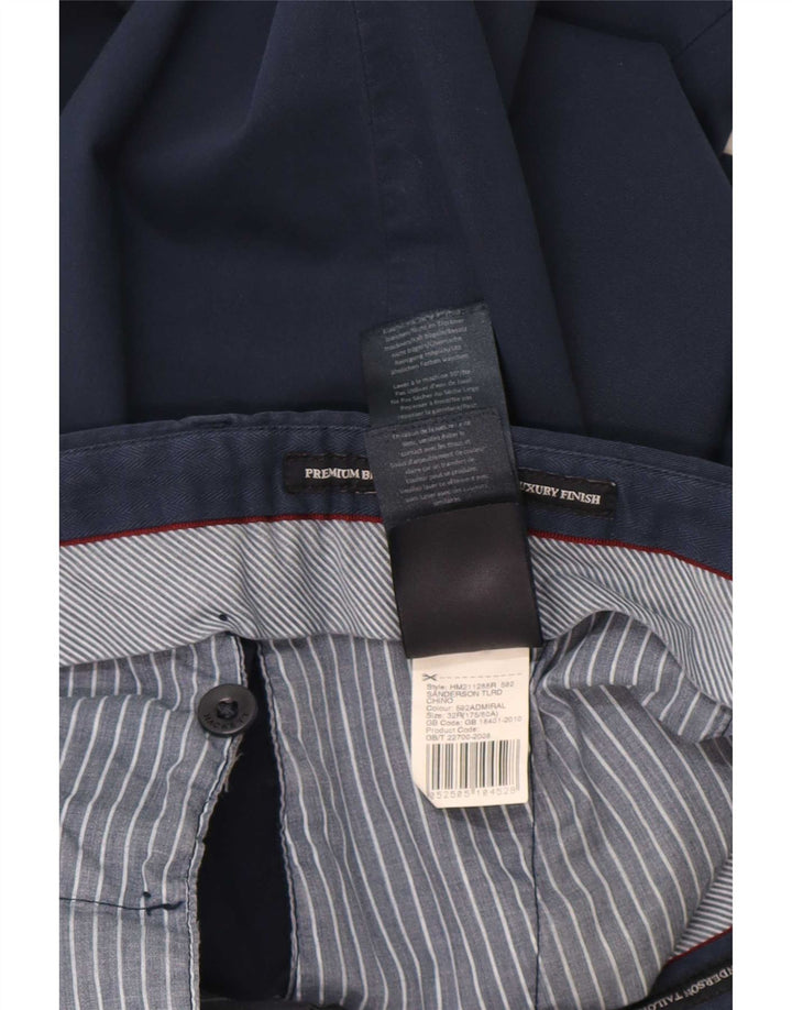Hackett Herre Slim Suit Bukser W32 L29 Marineblå Bomuld