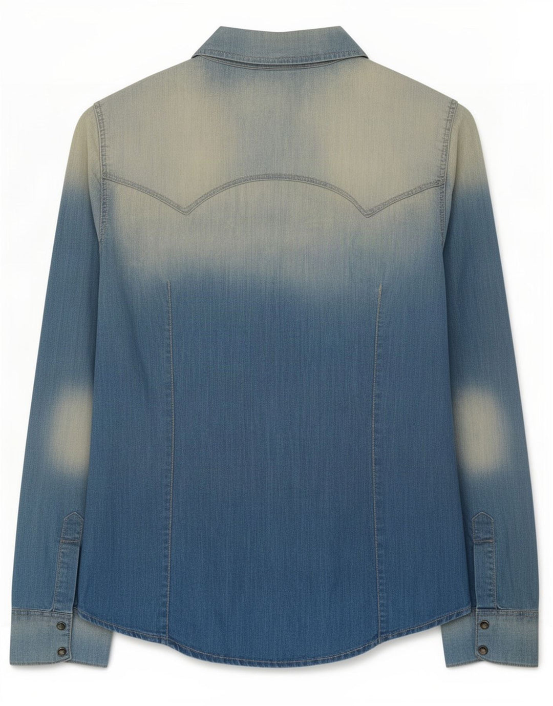 Zara Dame Denim Shirt UK 14 Medium Blue Cotton