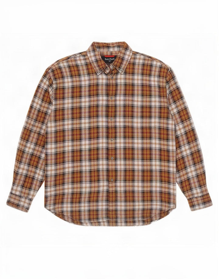 Fila Flanelskjorte til mænd, medium brun ternet bomuld