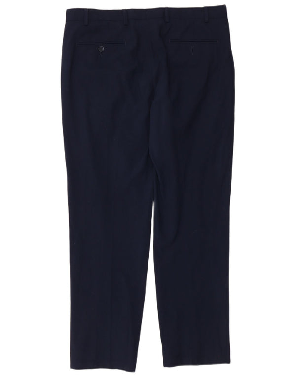 Marks & Spencer Herre Regular Fit Casual Bukser W36 L31 Marineblå Uld