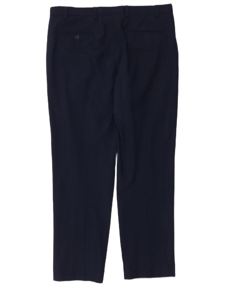 Marks & Spencer Herre Regular Fit Casual Bukser W36 L31 Marineblå Uld