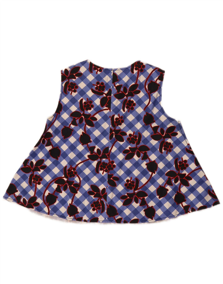 Sportmax Dame ærmeløs bluse Top UK 12 Medium Blue Floral