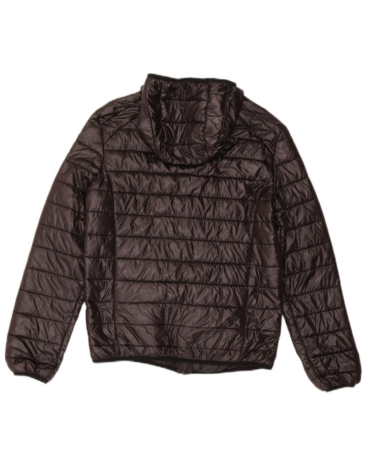 GUESS Mens Hooded Padded Jacket UK 36 Small Black Polyester