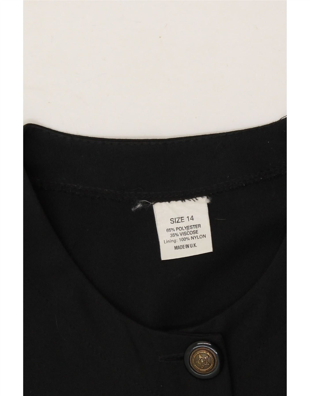 VINTAGE Womens Overcoat UK 14 Large  Black Polyester Vintage Vintage and Second-Hand Vintage from Messina Hembry 