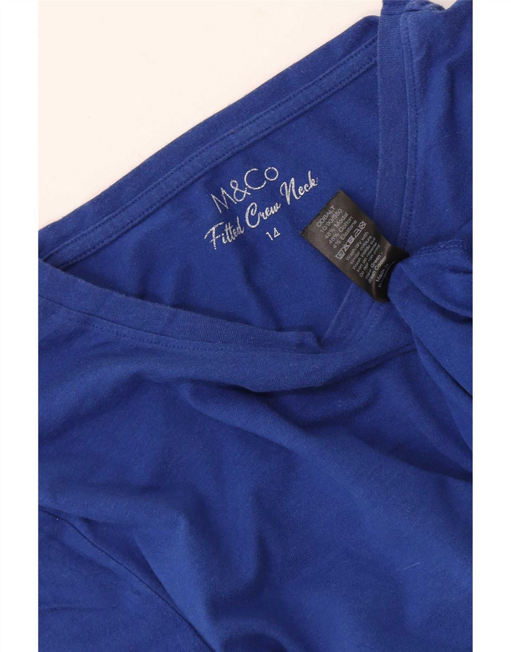 M&Co Dametop Langærmet UK 14 Medium Blue Modal