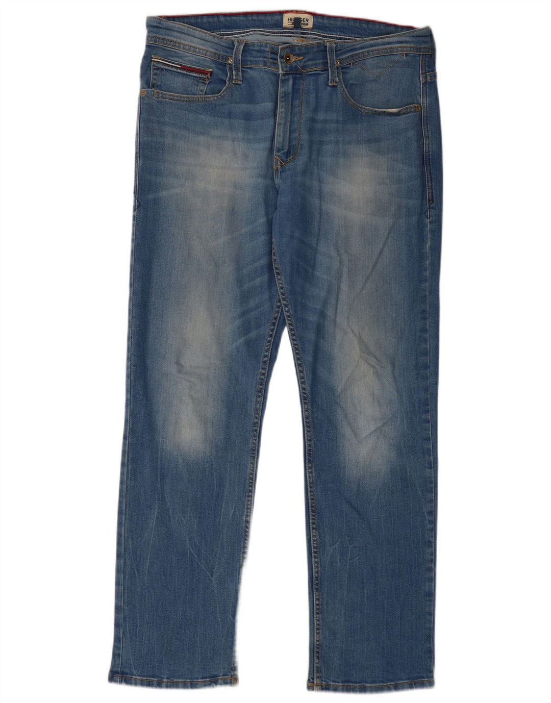 Tommy Hilfiger Herre Straight Jeans W34 L30 Blå Bomuld