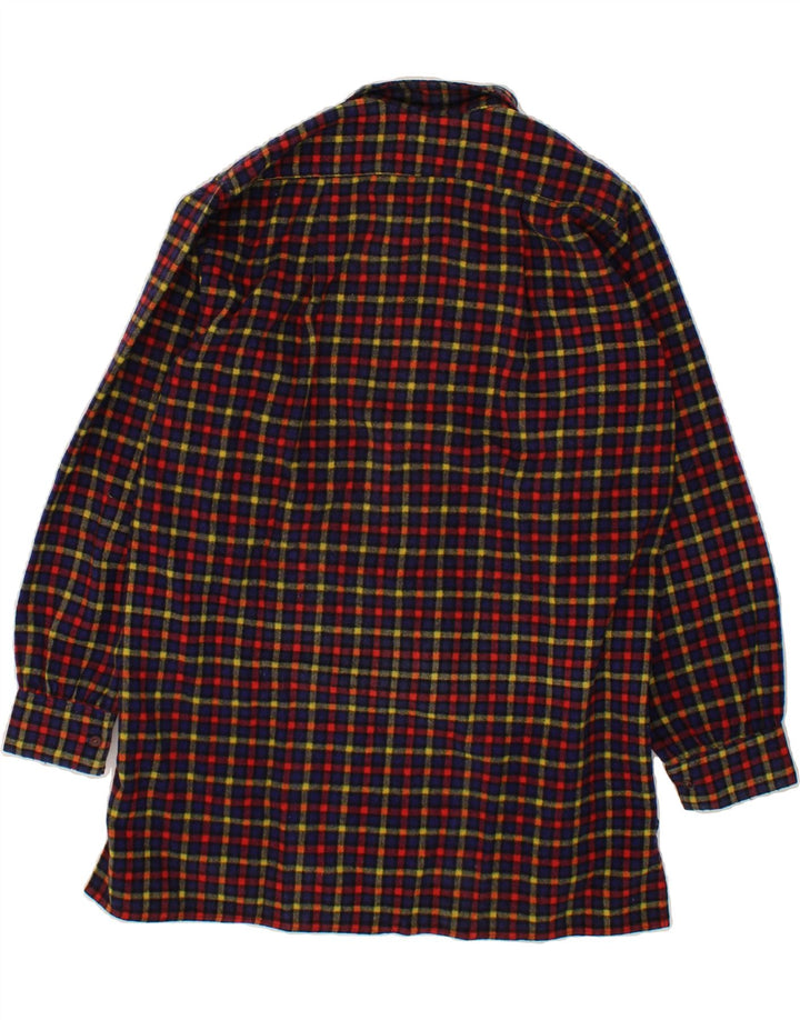 VINTAGE Mens Tall Shirt Medium Multicoloured Check Vintage Vintage and Second-Hand Vintage from Messina Hembry 