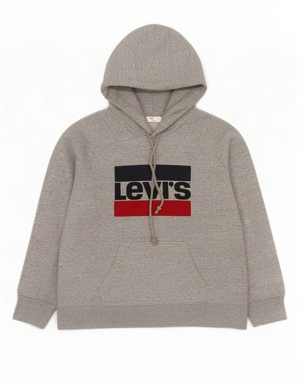 Levi's Grafisk hættetrøje til kvinder UK 14 Medium Grå Flecked