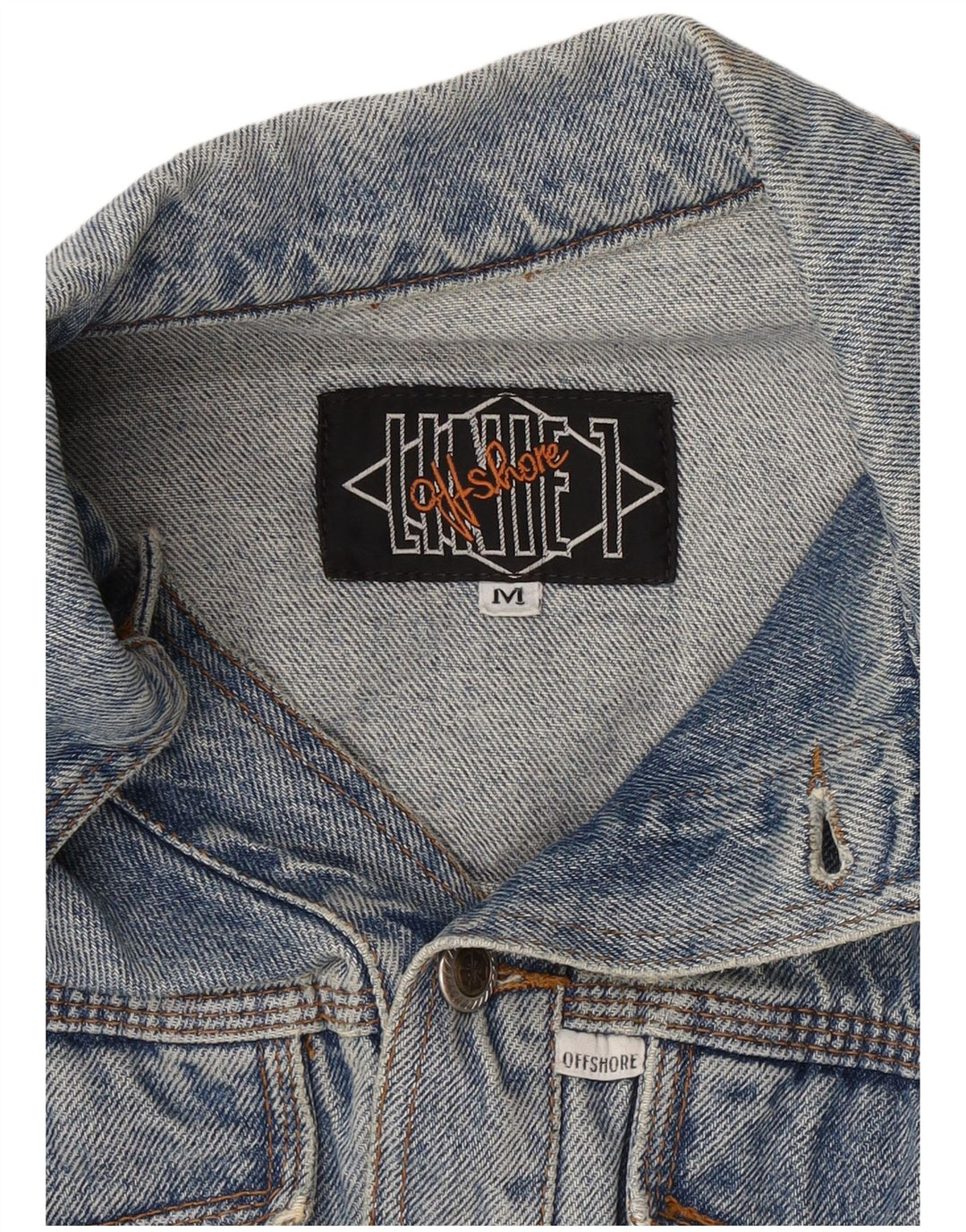 OFFSHORE Dame Crop Denim Jacket UK 14 Medium Blue