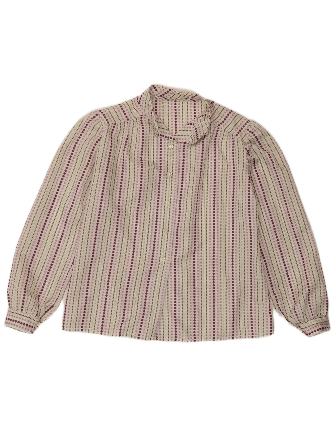Vintage dameskjorte UK 14 Medium Flerfarvet Stribet