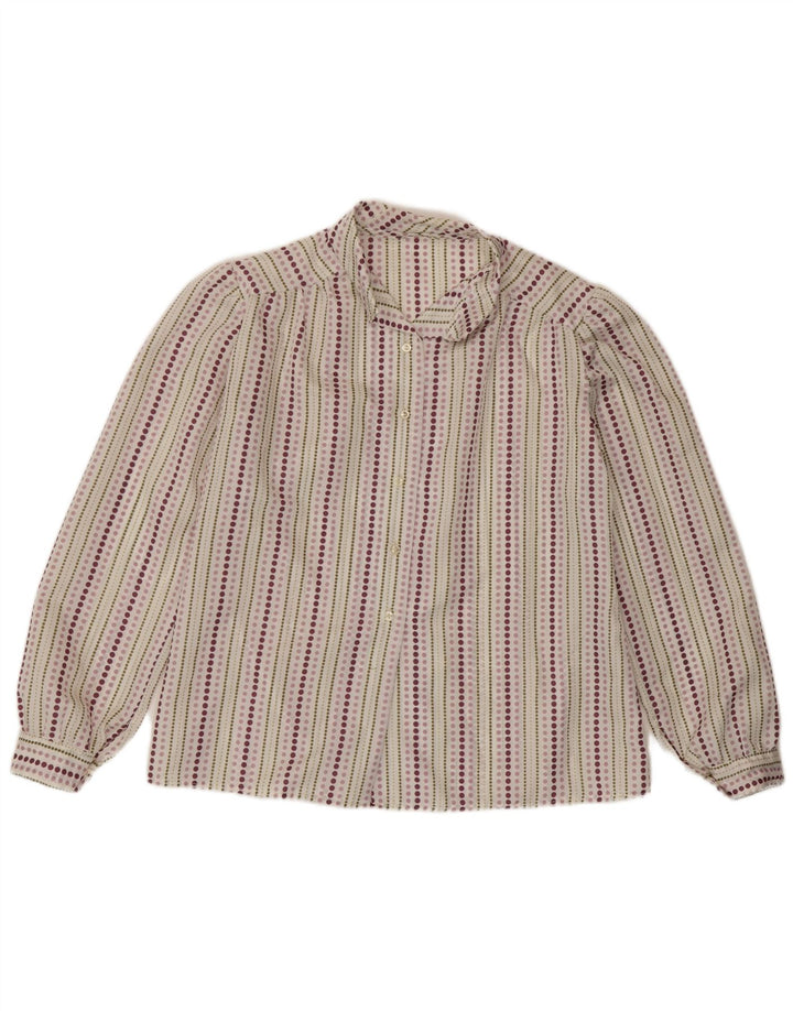 Vintage dameskjorte UK 14 Medium Flerfarvet Stribet